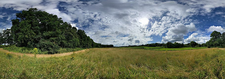 panorama, landscape, clouds, nature, sky, summer, outdoor, panoramic, green, forest