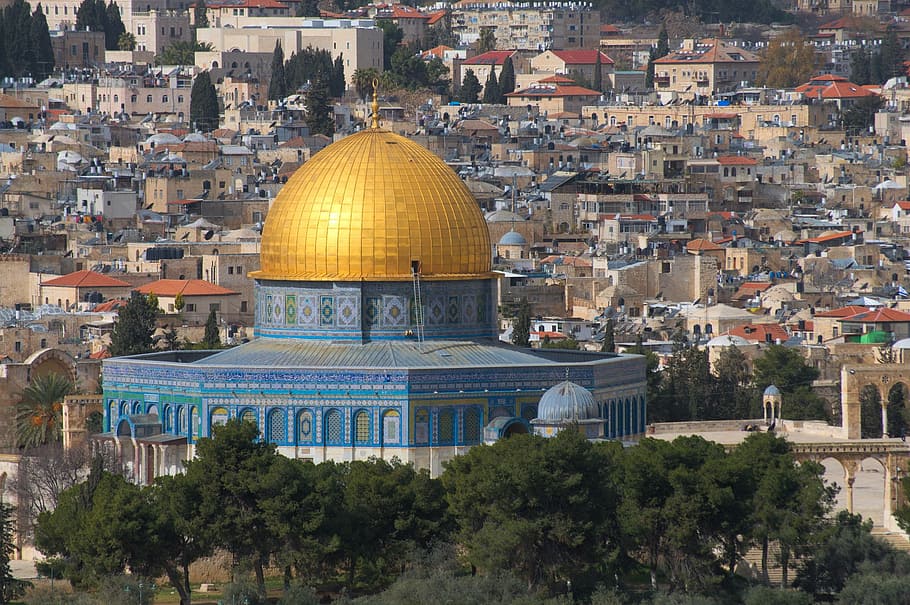 israel, kubah batu, jerusalem, kuil gunung, kubah, kubah emas, candi, yahudi, tempat suci utama, arsitektur suci