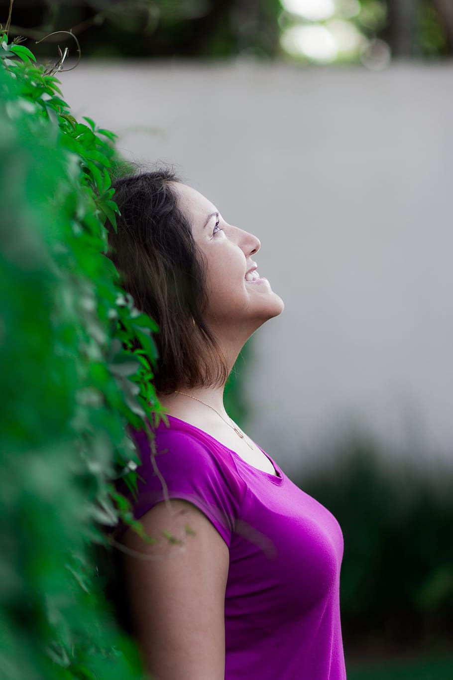 Woman, Contemplate, Peace, green fence, contemplation, meditation, calm, relaxation, women, outdoors
