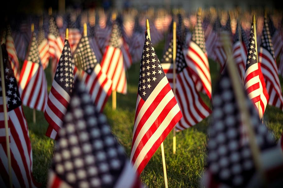 EE. UU., bandera, campo de hierba, des moines, iowa, capitolio, 9-11 memorial, patriotismo, rayado, gobierno