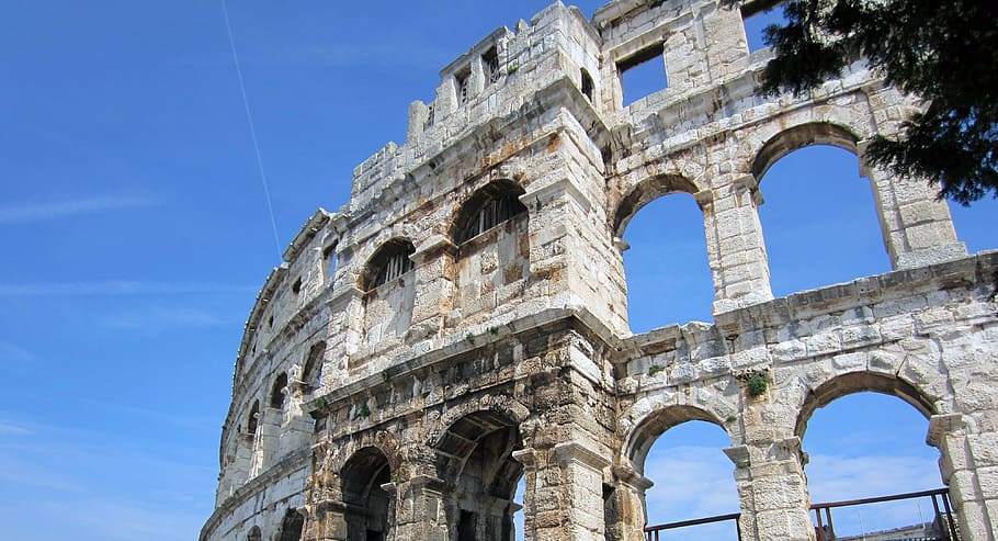 arena, pula, kroasia, amfiteater, roma, istria, objek wisata, tua, sejarah roma, kota pelabuhan