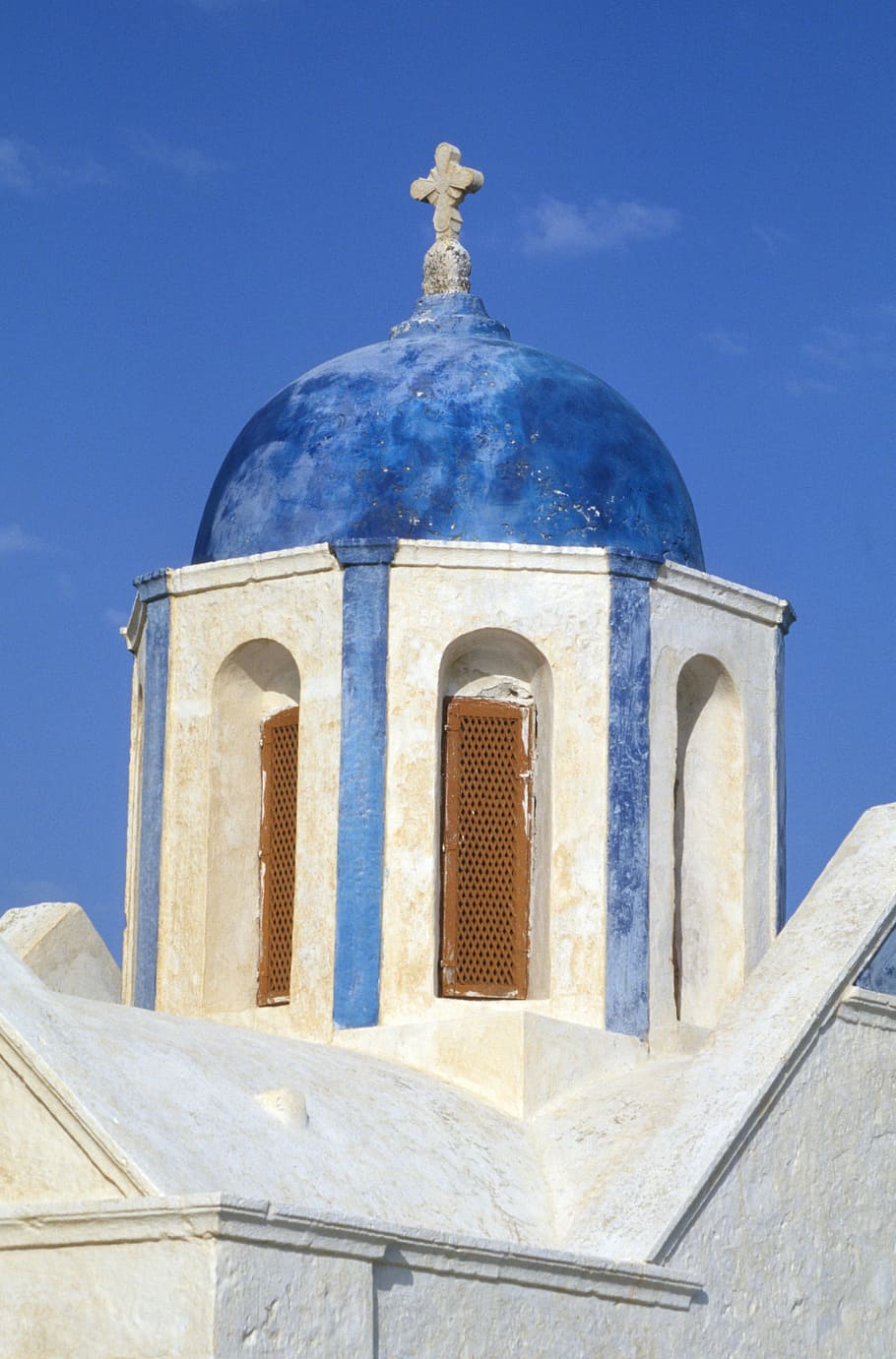 church, greece, old, architecture, santorini, built structure, building exterior, dome, sky, place of worship
