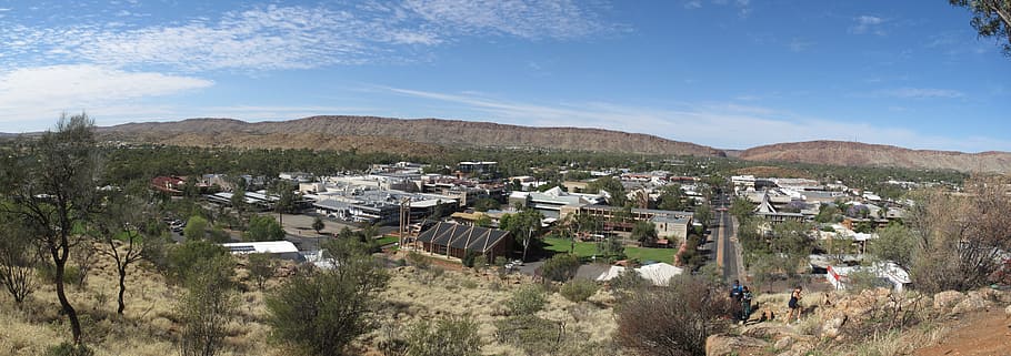 alice springs, nt, australia, outback, panorama, northern territory, panoramic, architecture, building exterior, built structure