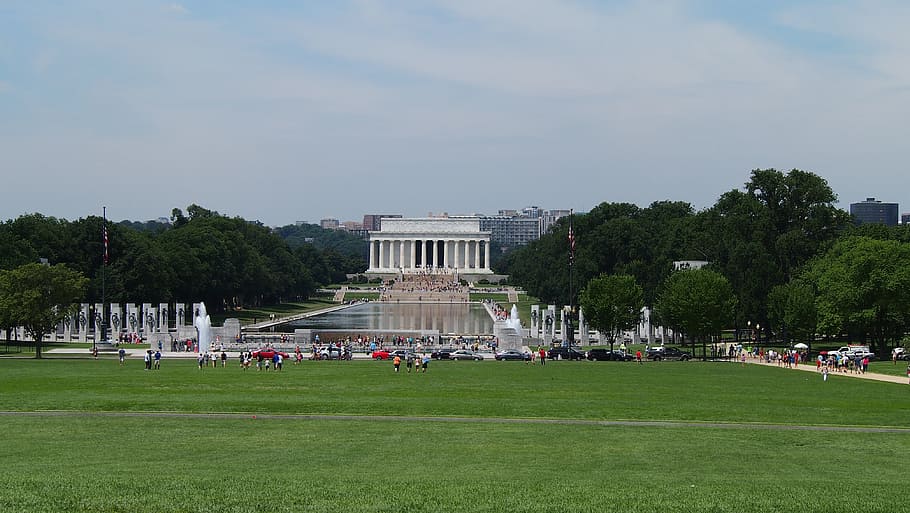 lincoln memorial, washington, seat of government, usa, america, plant, architecture, grass, tree, built structure