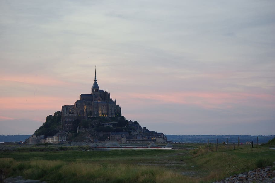 Saint-Michel, Normandy, Abbey, mont saint michel, old building stones, handle, island, bay, salt meadows, catholic