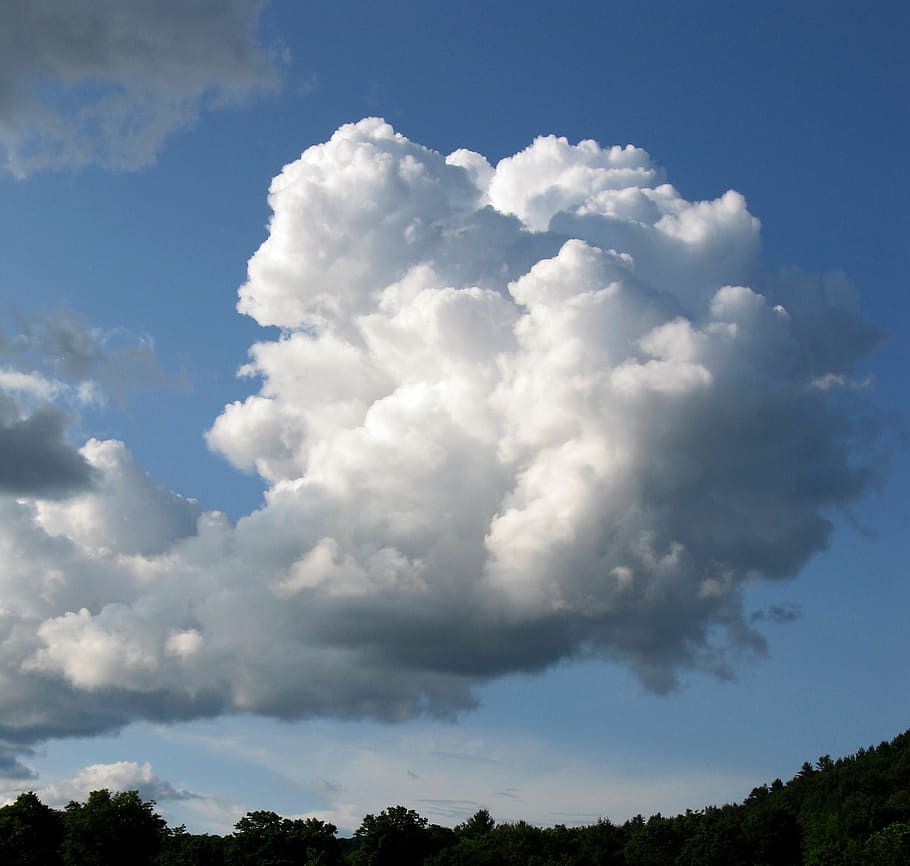 Cloud, Puffy, Sky, Blue, Weather, Heaven, sky, blue, cloudscape, cloud - sky, nature