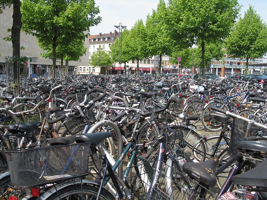 bicycles, parking, fray, chaos, confused, stress, labyrinth, meeting, mess, fahrradklau