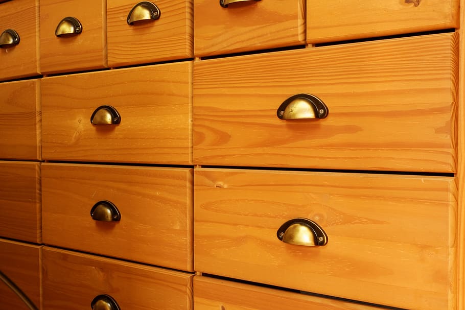 knauf, handle, door handle, door knob, wood, old, antique, grain, cabinet, drawer