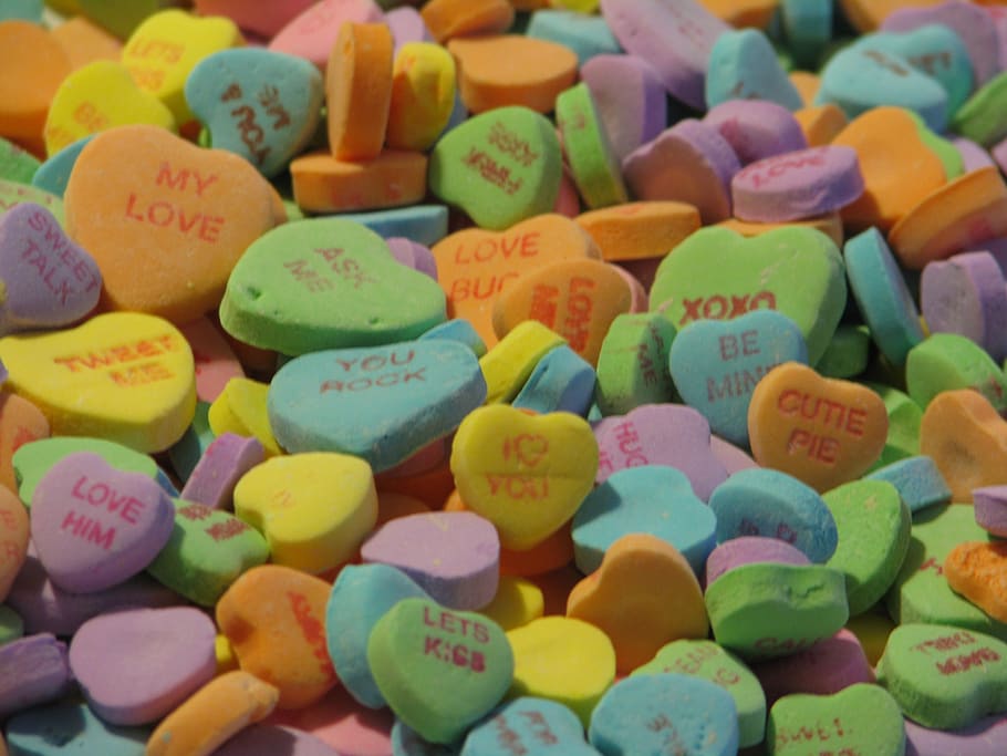 candy, hearts, valentine, valentine's day, sweets, heart shaped, romance, food, confection, sweetheart