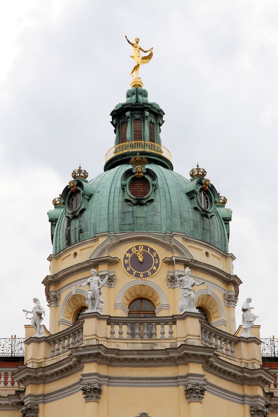 charlottenburg, dome, palace, berlin, architecture, baroque, building, european, europe, facade