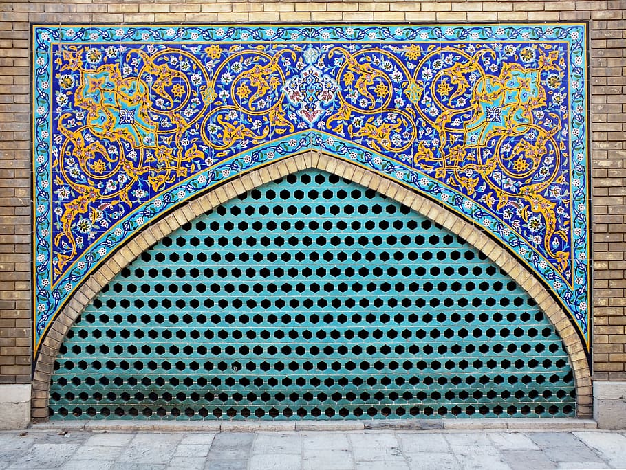 arte islâmica, irã, kakhegolestan, arte, monumento, parede colorida, padrão, design, arquitetura, estrutura construída