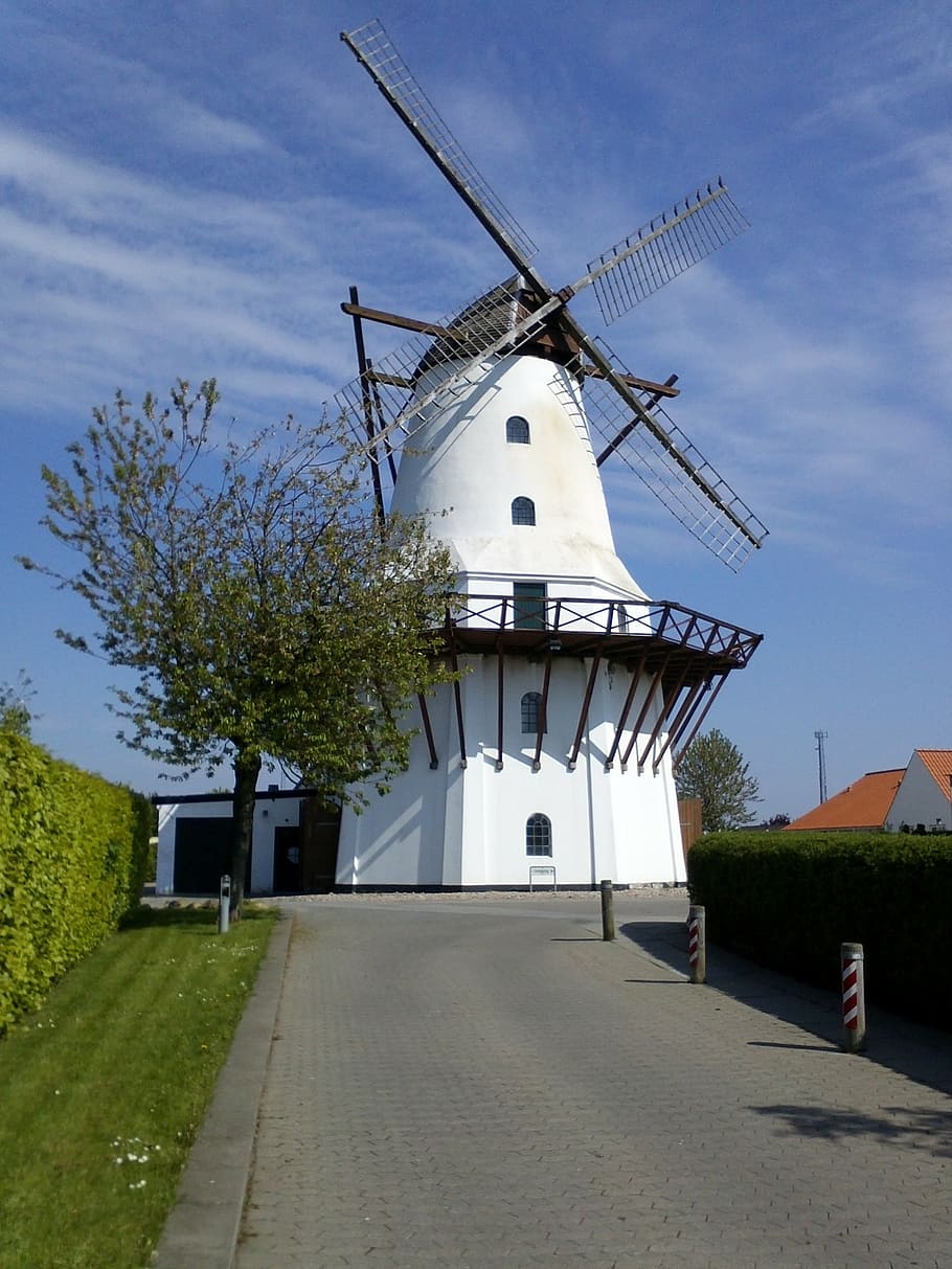 mill, windmill, kolding, denmark, wind, coast, north sea, baltic sea, architecture, built structure