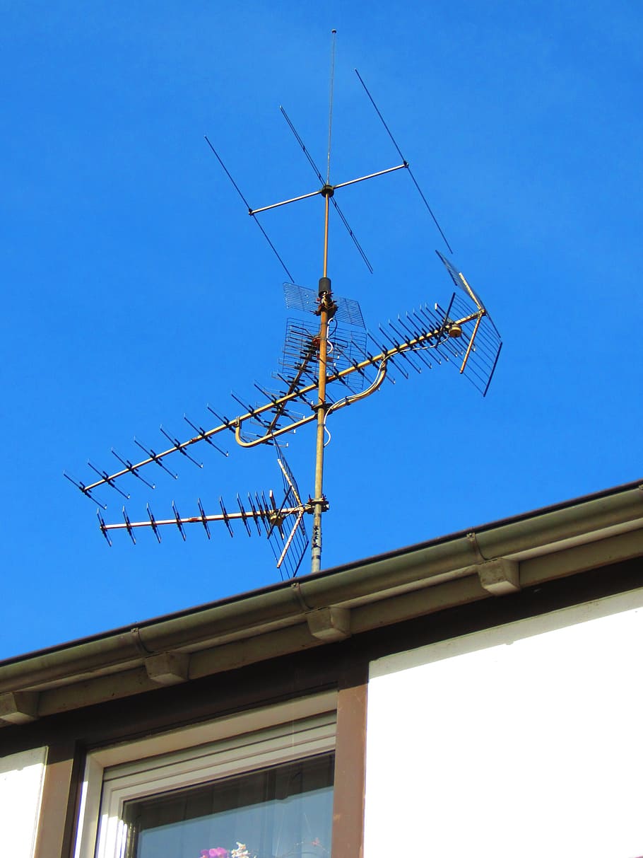 antenna, roof antenna, watch tv, television reception, reception, home antenna, terrestrial, television programme, radio, house roof