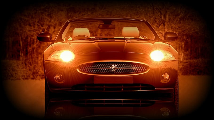 coupe convertible merah, mobil, jaguar, klasik, merah, transportasi, retro, gaya, kendaraan, kemewahan