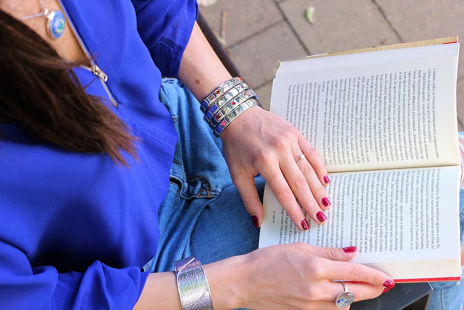 jewelry, book, silver, life, reading, ring, color, spring, women, real people