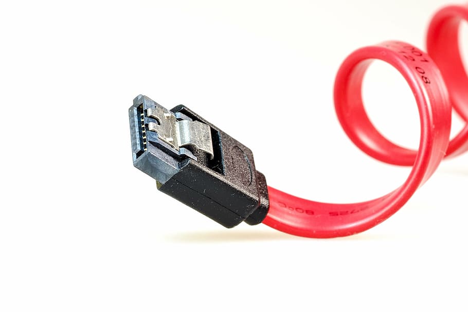 black, red, cable wire, cable, computer, sata, s-ata, connection, plug, pc