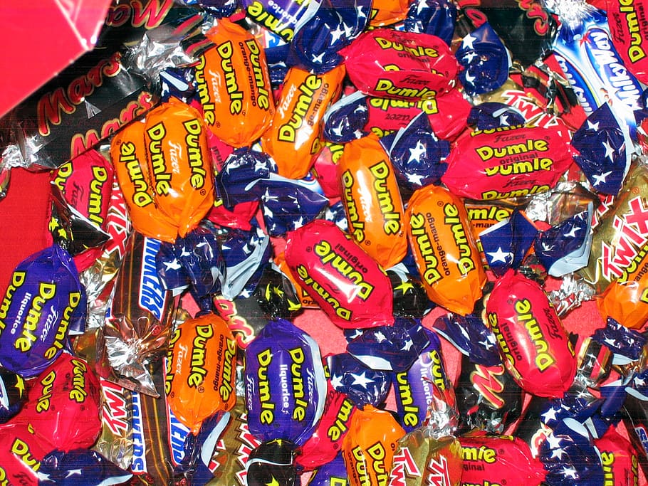 candy, wrapped, dummies, confection, colorful, tasty, treat, snack, wrapper, sugar