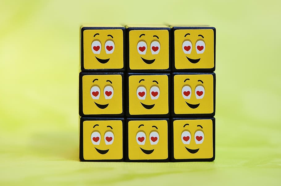 cube, smilies, love, funny, feelings, emoticon, mood, emotion, faces, cartoon