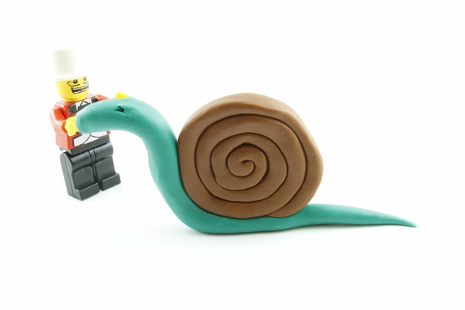snail, plasticine, lego, play, clay, toy, white, child, color, sculpture