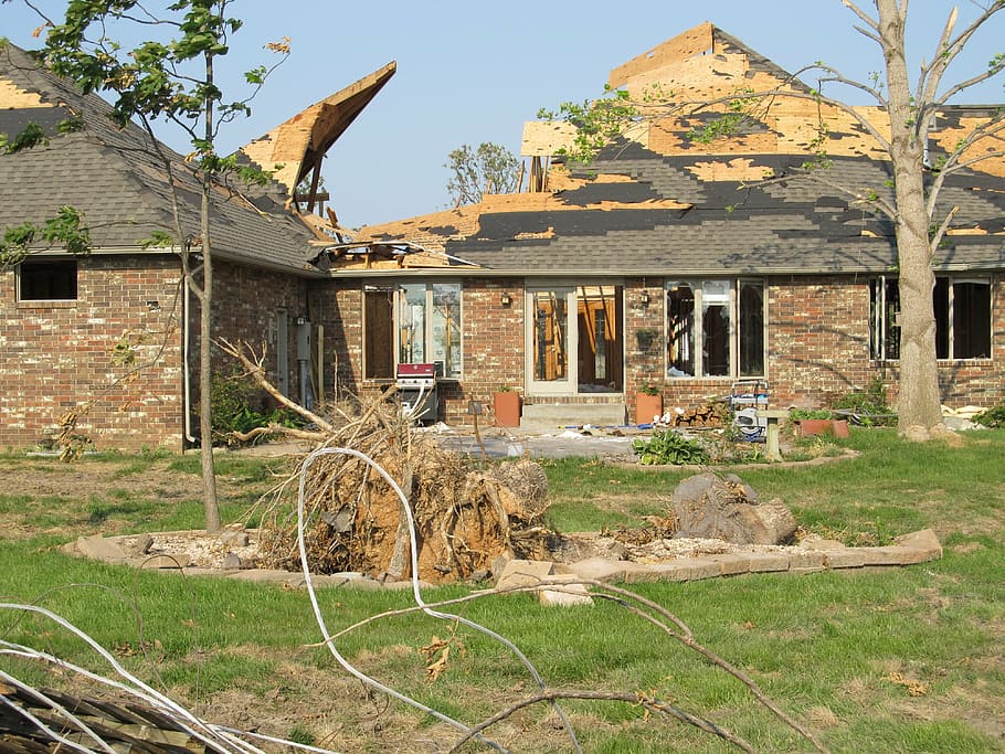 Árboles, destrozado, casa, tornado, destrucción, joplin, Missouri, devastación, restos, desastre