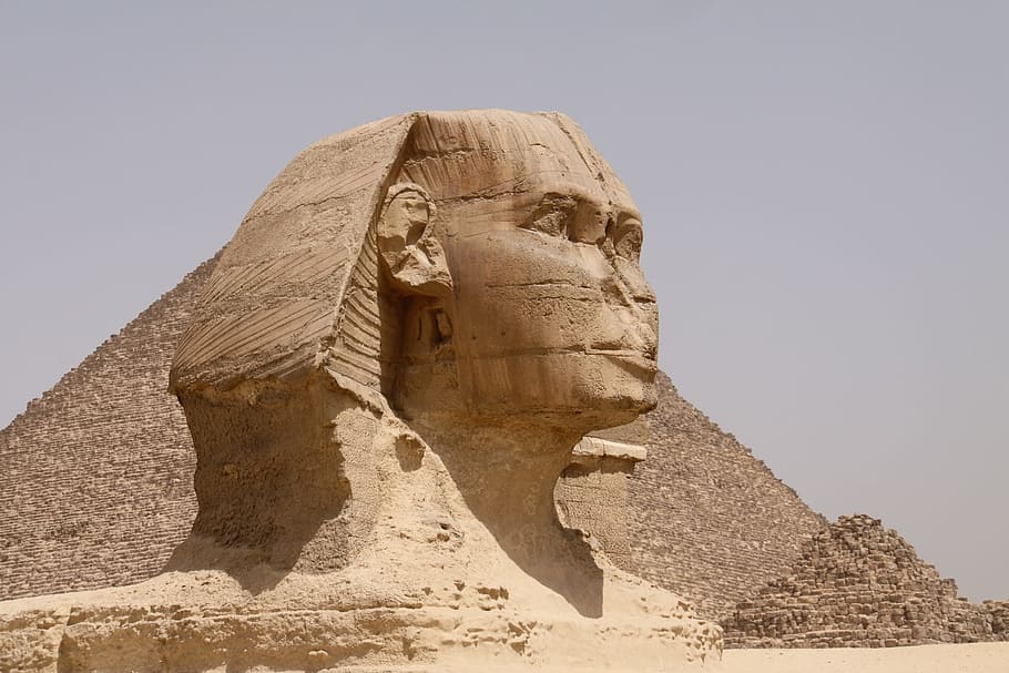 hebat, sphinx, giza, piramida, mesir, tujuan perjalanan, sejarah, masa lalu, peradaban kuno, langit