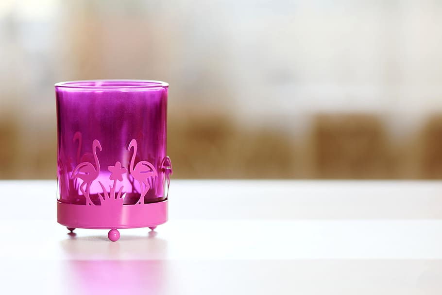 glass, pink, flamingo, deco, vase, decoration, transparent, summer, fragile, pink color