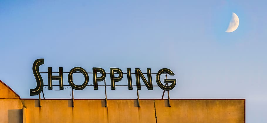 shopping, supermarket, moon, sky, contrast, shop, retail, store, grocery, business