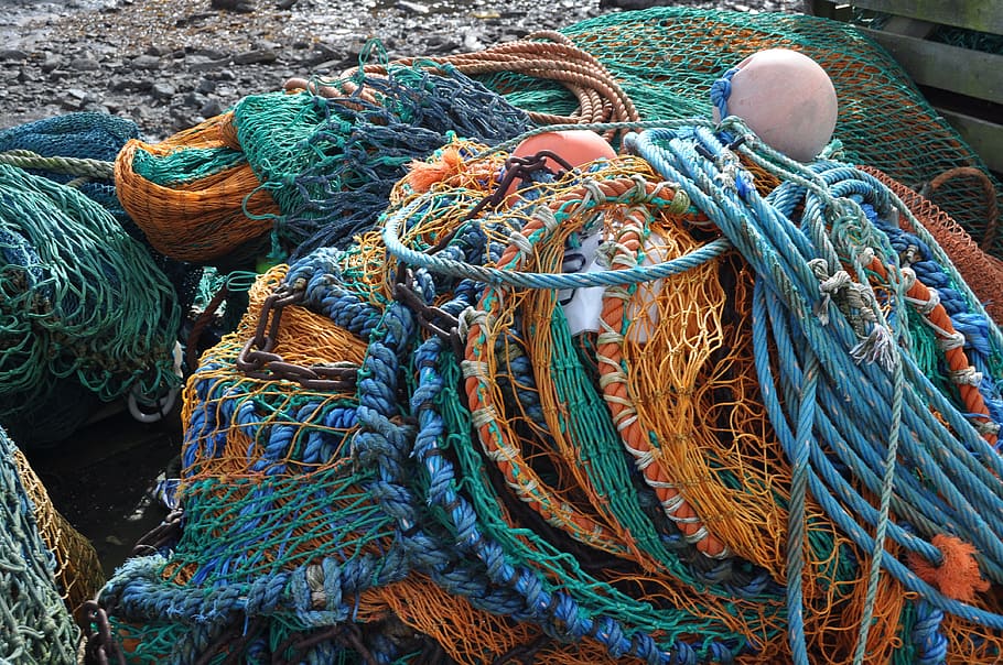 Nets, Fishing, Colors, Scotland, rope, fishing net, fishing industry, fishing equipment, harbor, fishing tackle