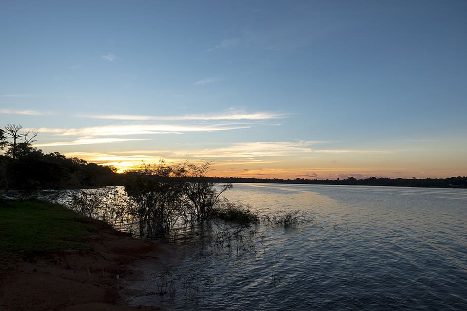 rio negro, amazonia, puesta de sol, naturaleza, agua, rio, cielo, pintorescos - naturaleza, escena tranquila, tranquilidad