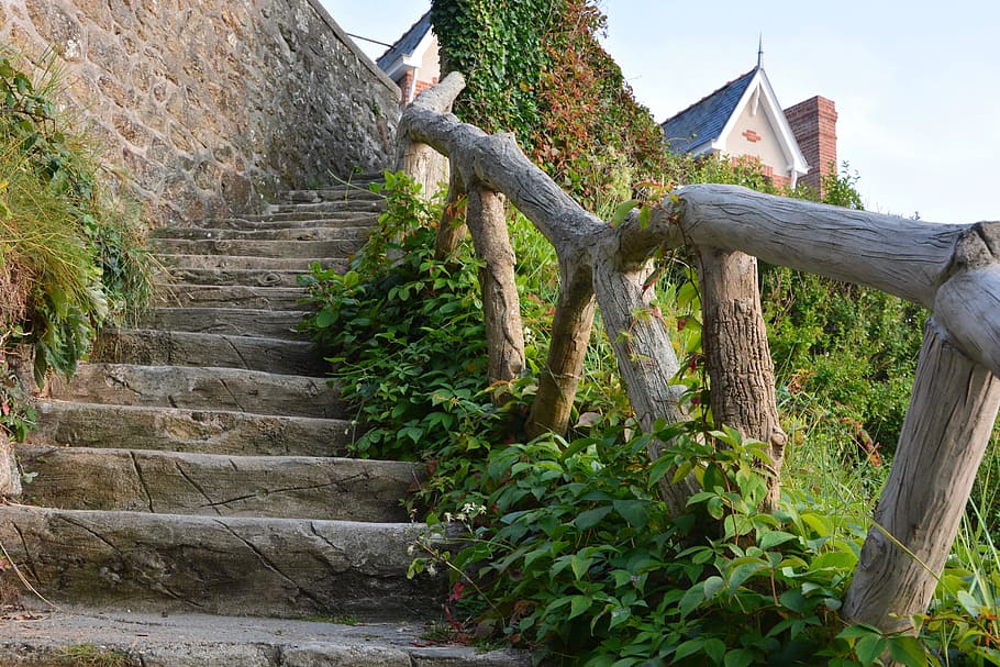 markets, ramp stairs, ride, claire of the moon, dinard, brittany, nature, sea, france, architecture