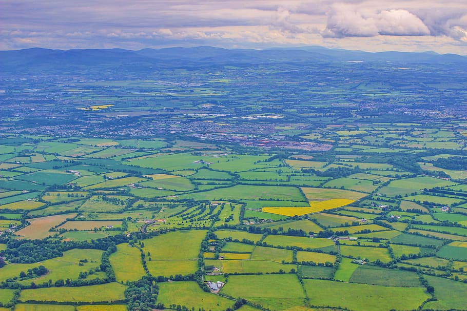 ireland landscapes, Farms, Fields, Dublin, Ireland, landscapes, landscape, overlook, public domain, united kingdom
