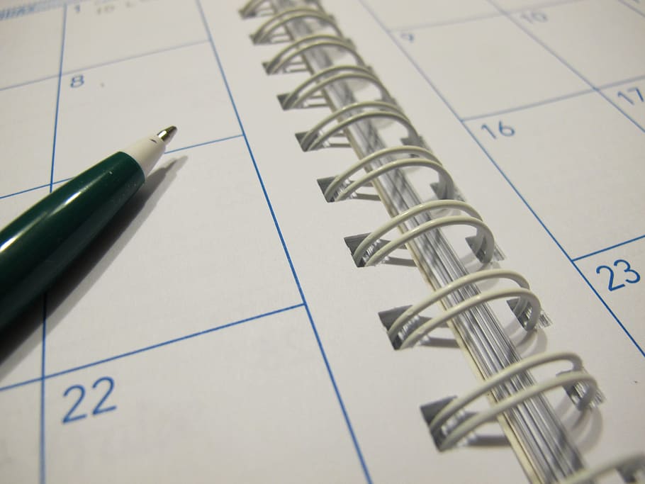 putih, pena, kalender, kertas, perencana, jadwal, penyelenggara, close-up, di dalam ruangan, nomor