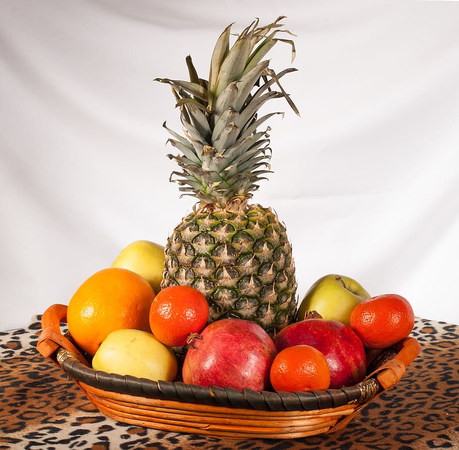 still life, fruit, pineapple, apple, mix, food, food and drink, healthy eating, wellbeing, freshness