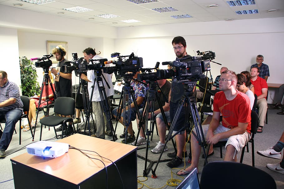 press conference, journalist, media, tv, radio, group of people, arts culture and entertainment, sitting, artist, women