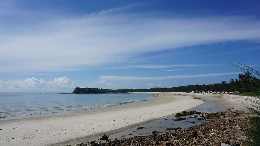 minh chau beach, van don island, quang ninh, viet nam, water, sky, beach, land, sea, scenics - nature