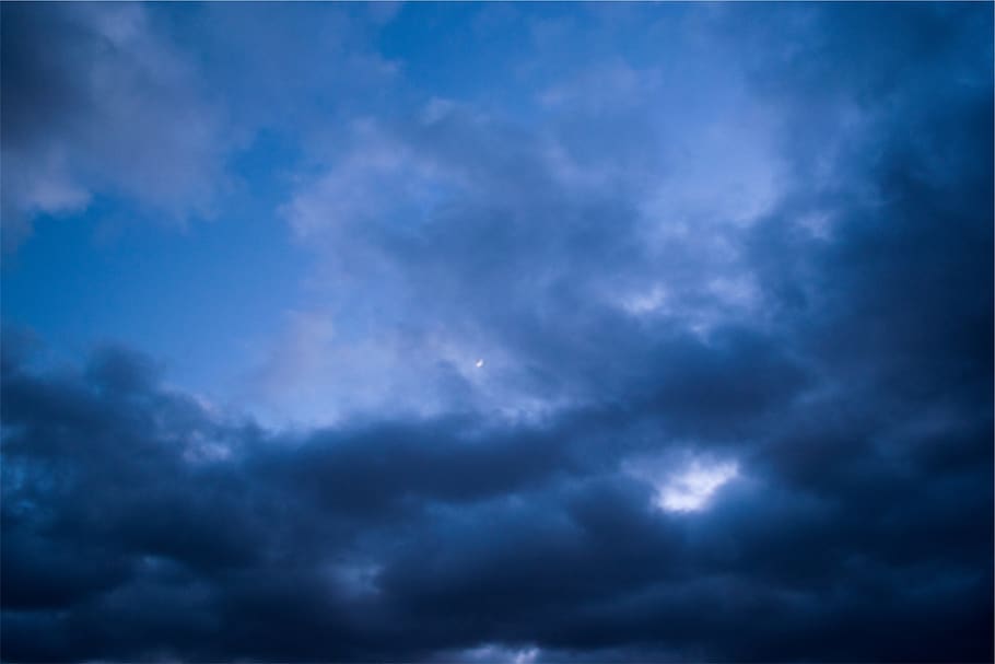 moon, night, sky, clouds, dark, cloud - sky, cloudscape, atmosphere, overcast, thunderstorm