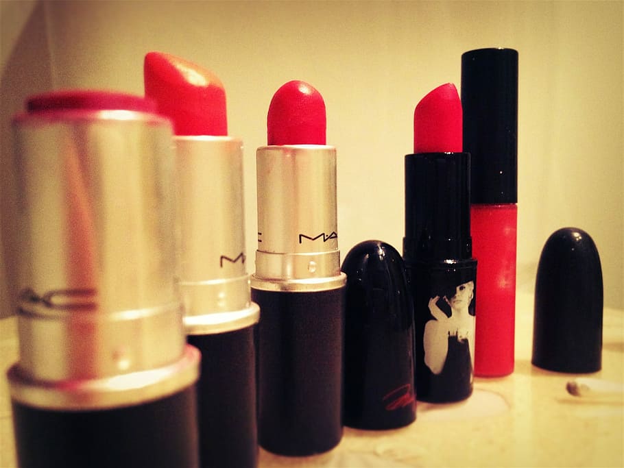 mac lipsticks, 口紅, メイク, グラマー, ファッション, 赤, 唇, 赤い唇, 女性, 化粧品