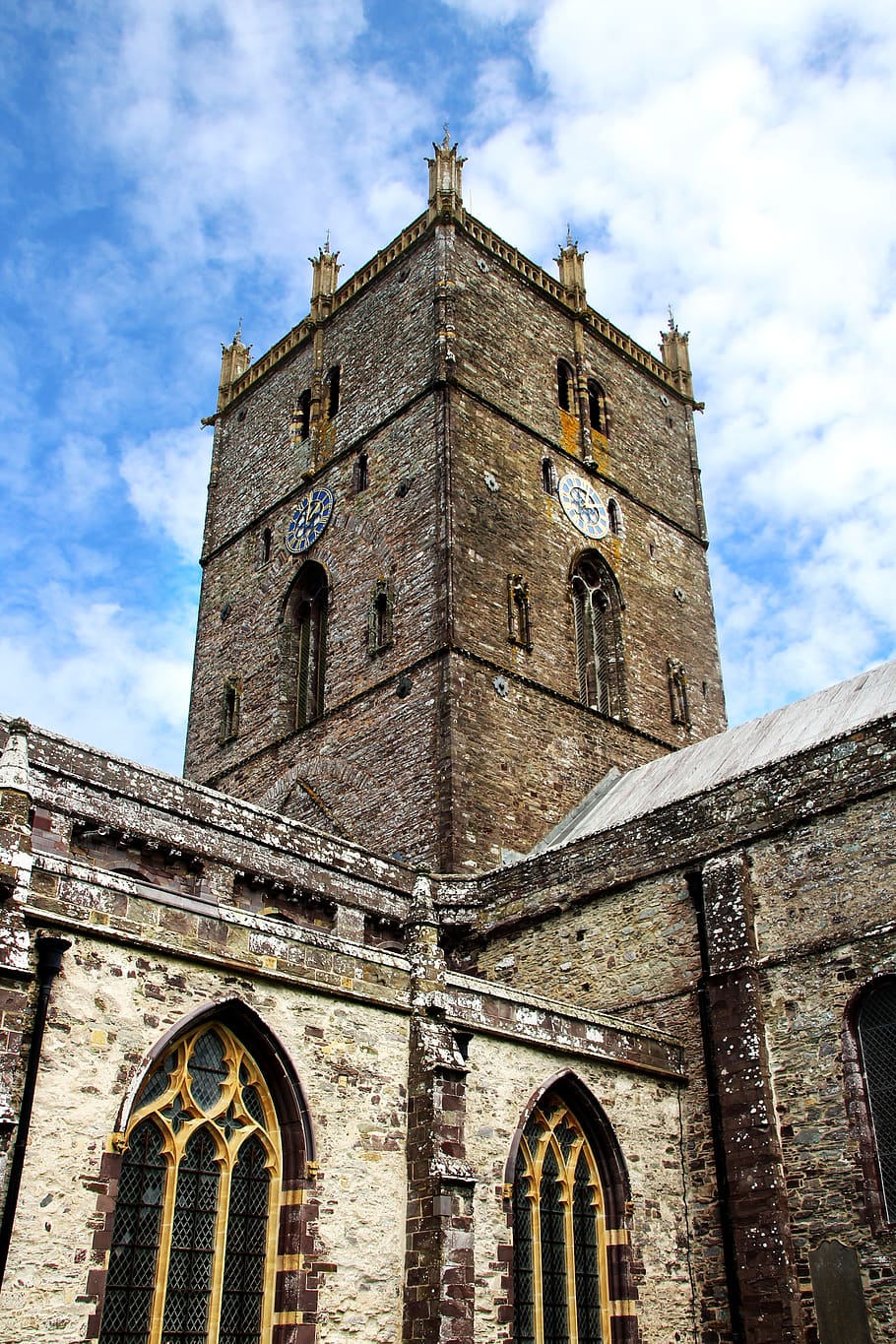 cathedral, saint, david, wales, uk, architecture, building, wall, tower, united kingdom