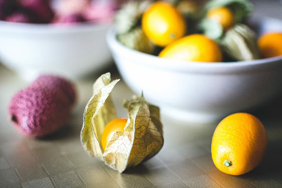 kumquats e lichia, kumquats, lichia, close-up, fruta, saudável, receita, frutas cítricas, alimentos, laranja - frutas
