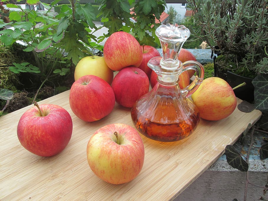 Manzanas Honeycrisp, claro, decantador de vidrio, Manzanas, Vinagre, Adelgazante, Terapia, Fruta, Manzana - Fruta, Comida y bebida