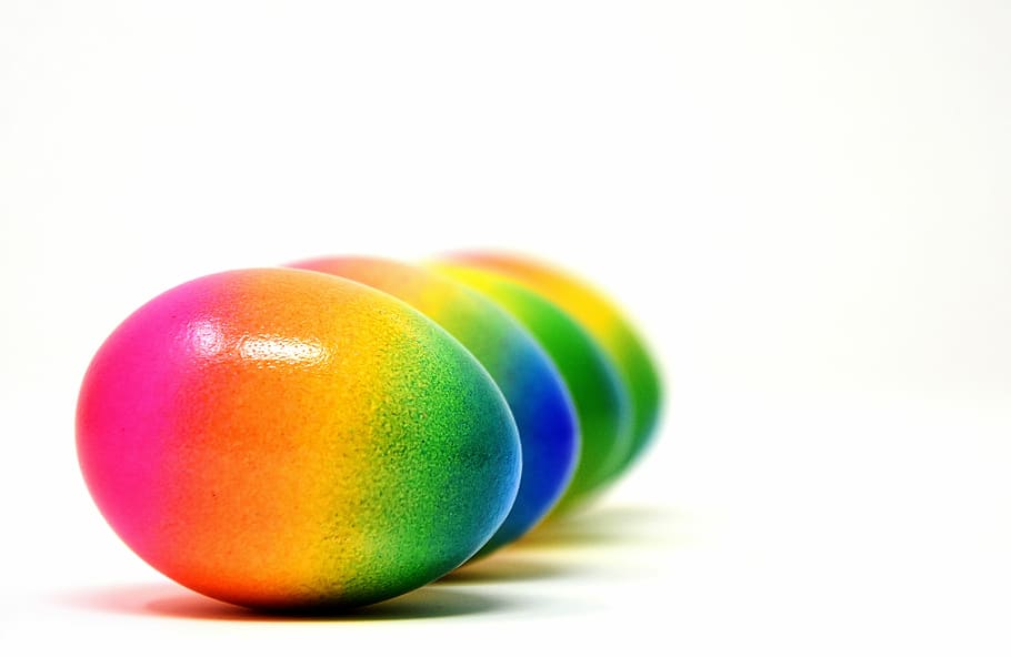 four easter eggs, easter, easter eggs, colored, happy easter, colorful, easter egg, color, egg, decoration