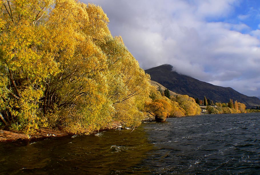 Lake Hayes, Otago, NZ, body of water, mountain, daytime, water, beauty in nature, scenics - nature, tranquility