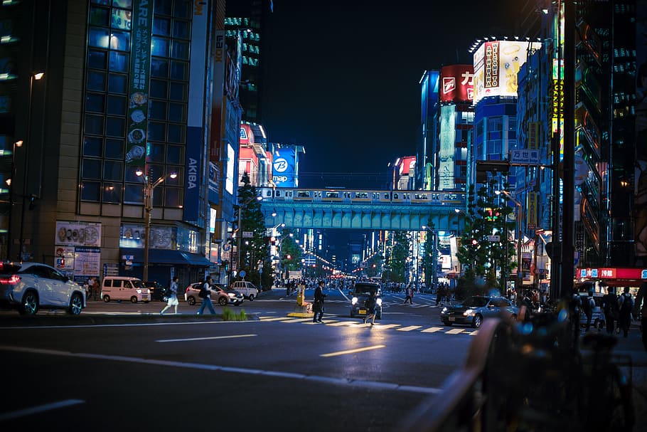 fotografia, photoshop, ponte, noite, Sony, 50mm, Tóquio, Akihabara, Shibuya, cidade