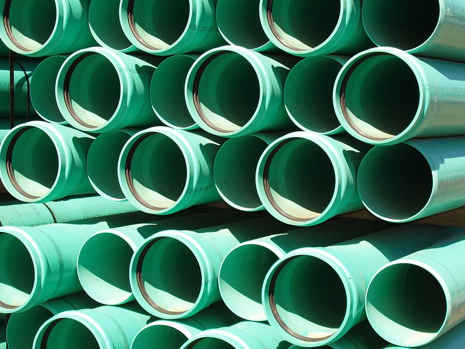 fotografia de close-up, verde, lote de tubos, Plástico, Canos, Sargeta, Água, esgoto, cano, cano - Tubo