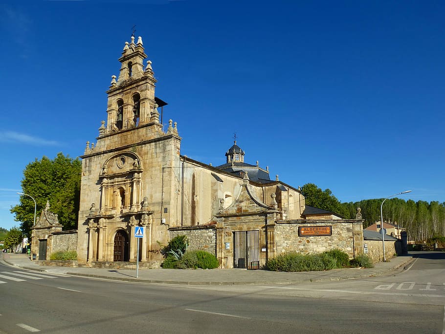 Iglesia, España, Arquitectura, Fachada, Camino de Santiago, Camino Santiago, edificio, antiguo, antiguo edificio, fachada lateral