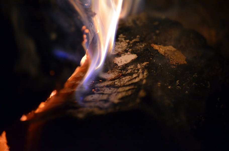 fire, flame, wood, embers, burning, fire - natural phenomenon, heat - temperature, nature, close-up, smoke - physical structure