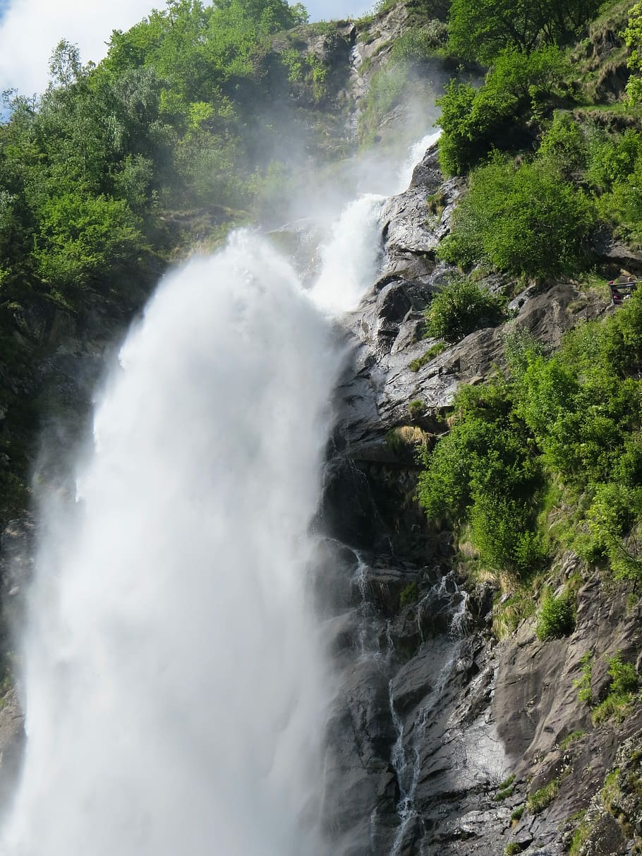 Waterfall, Plunge, Inject, Mountains, partschins, south tyrol, force, snow melt, spring, nature