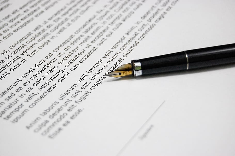 preto, caneta de caligrafia, branco, papel, papel branco, documento, acordo, documentos, sinal, negócios