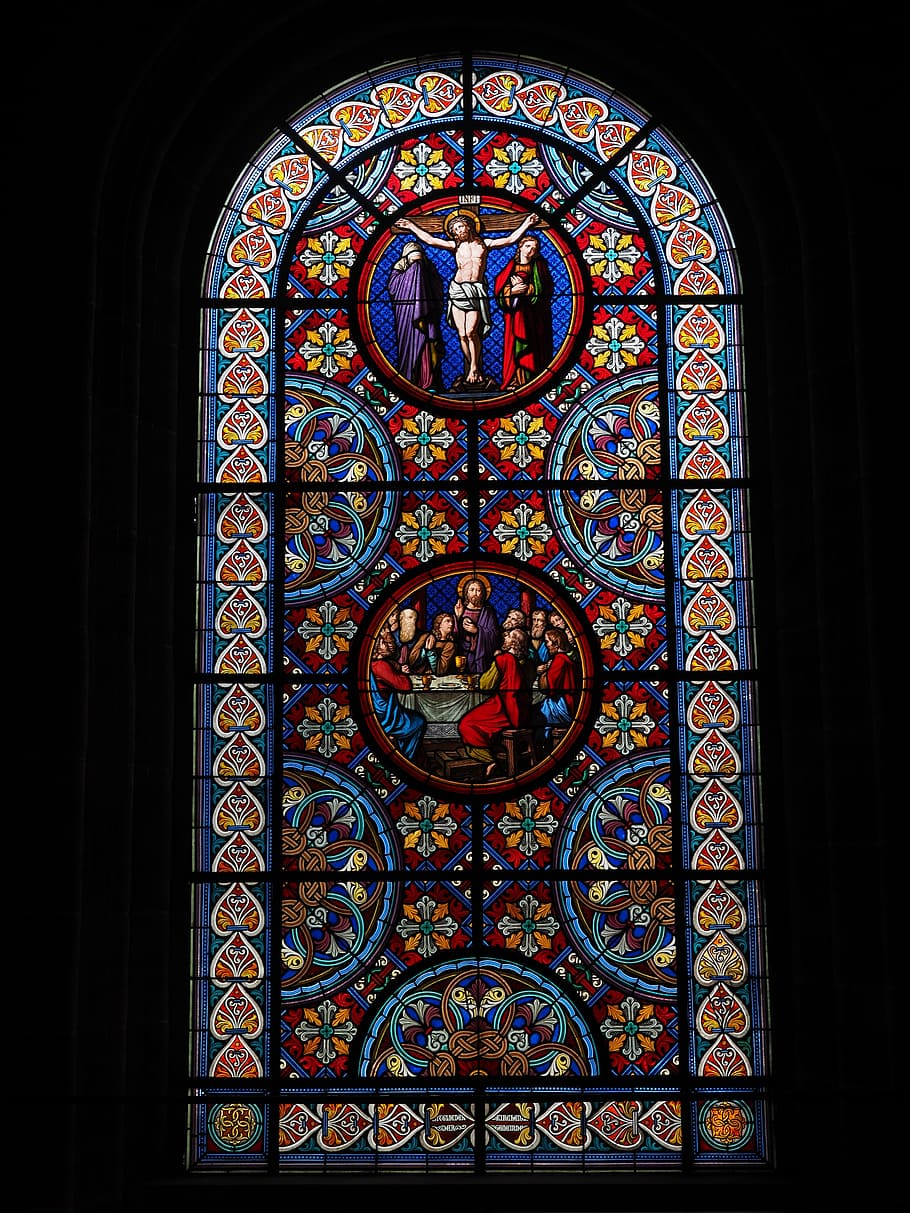 vidro manchado, janela, cristo, catedral de basel, Münster, basileia, igreja, casa de culto, vidraças, cor