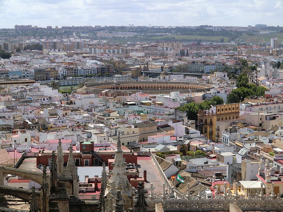 sevilla, city, old, view, architecture, europe, building, travel, landmark, cityscape